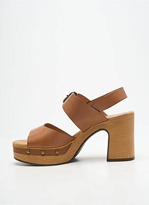 Sandales/nu pieds semi compensé talon de 7 à 9cm marron WEEKEND femme