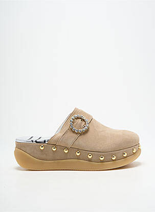 Mules/sabots nubuck talon de 4 à 6cm beige VADDIA femme