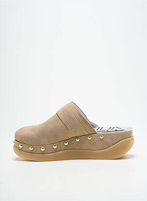 Mules/sabots nubuck talon de 4 à 6cm beige VADDIA femme