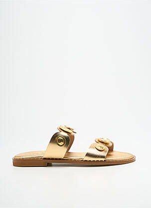 Mules/sabots tissage satiné talon plat jusqu'à 3cm or KOTRIS femme