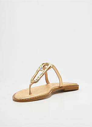 Tongs chiquet talon plat jusqu'à 3cm or KOTRIS femme