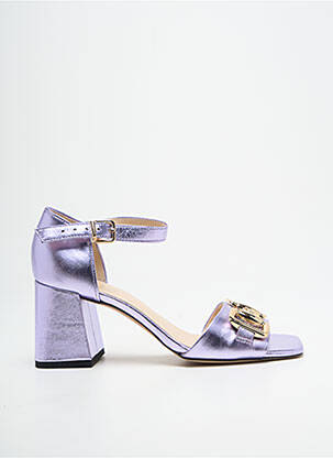 Sandales/nu pieds tissage satiné talon de 7 à 9cm violet HOGL femme