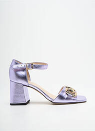 Sandales/nu pieds tissage satiné talon de 7 à 9cm violet HOGL femme