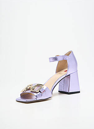 Sandales/nu pieds tissage satiné talon de 7 à 9cm violet HOGL femme