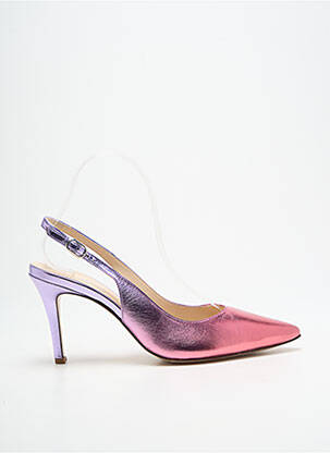 Escarpins tissage satiné talon de 7 à 9cm rose HOGL femme