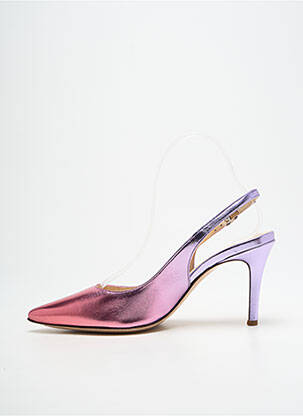 Escarpins tissage satiné talon de 7 à 9cm rose HOGL femme
