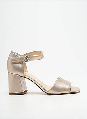 Sandales/nu pieds matière lisse talon de 7 à 9cm or HOGL femme