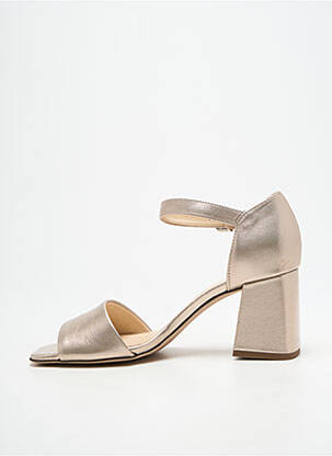 Sandales/nu pieds matière lisse talon de 7 à 9cm or HOGL femme