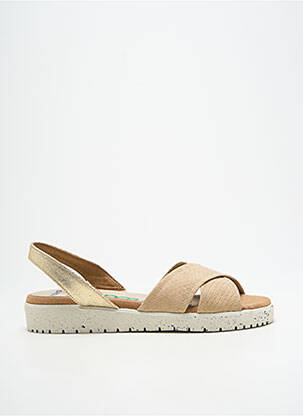 Sandales/nu pieds bout ouvert talon plat jusqu'à 3cm or WONDERS femme