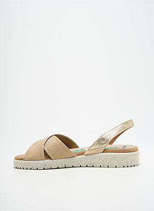 Sandales/nu pieds bout ouvert talon plat jusqu'à 3cm or WONDERS femme