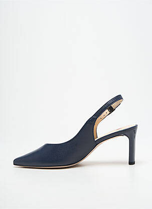 Escarpins tissage satiné talon de 7 à 9cm bleu HOGL femme
