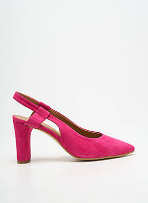 Escarpins nubuck talon de 7 à 9cm rose JHAY femme