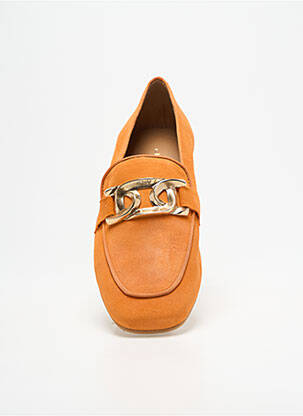 Mocassins nubuck talon plat jusqu'à 3cm orange JHAY femme
