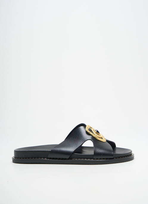 Mules/sabots matière lisse talon plat jusqu'à 3cm noir KOTRIS femme