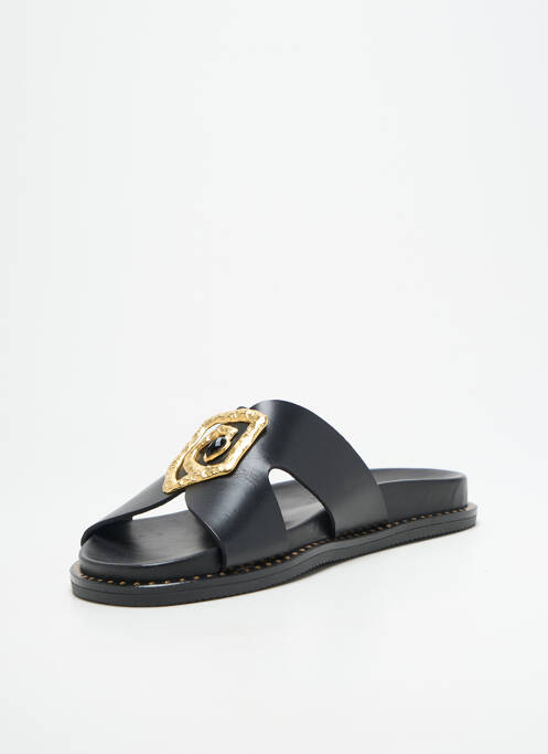 Mules/sabots matière lisse talon plat jusqu'à 3cm noir KOTRIS femme