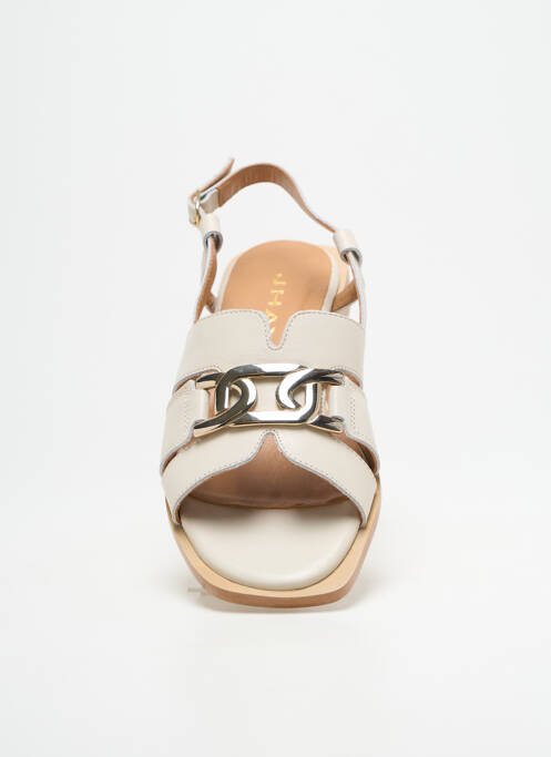 Sandales/nu pieds chiquet talon plat jusqu'à 3cm beige JHAY femme