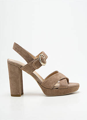 Sandales/nu pieds semi compensé talon haut de 10cm et plus marron NERO GIARDINI femme