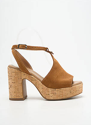 Sandales/nu pieds semi compensé talon de 7 à 9cm marron NERO GIARDINI femme