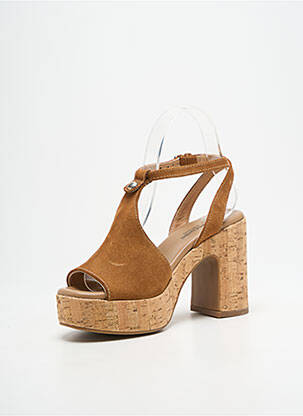 Sandales/nu pieds semi compensé talon de 7 à 9cm marron NERO GIARDINI femme
