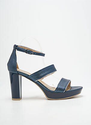 Sandales/nu pieds semi compensé talon de 7 à 9cm bleu NERO GIARDINI femme