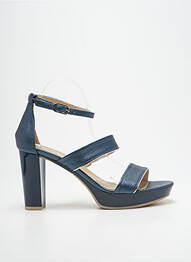Sandales/nu pieds semi compensé talon de 7 à 9cm bleu NERO GIARDINI femme