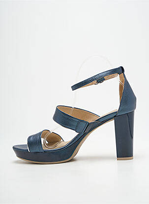 Sandales/nu pieds matière lisse talon de 7 à 9cm bleu NERO GIARDINI femme