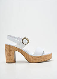 Sandales/nu pieds semi compensé talon haut de 10cm et plus blanc NERO GIARDINI femme