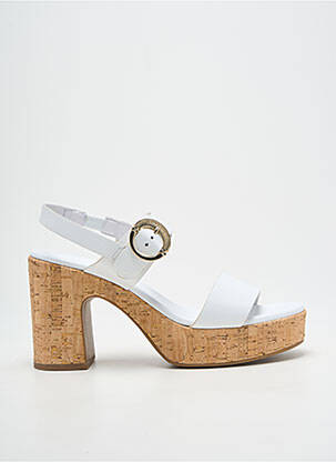Sandales/nu pieds semi compensé talon haut de 10cm et plus blanc NERO GIARDINI femme