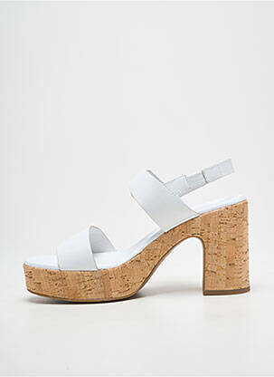 Sandales/nu pieds semi compensé talon haut de 10cm et plus blanc NERO GIARDINI femme