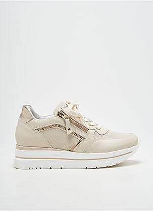 Baskets fermeture zip et lacets talon de 4 à 6cm beige NERO GIARDINI femme