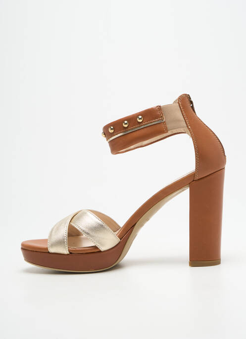 Sandales/nu pieds semi compensé talon haut de 10cm et plus or NERO GIARDINI femme