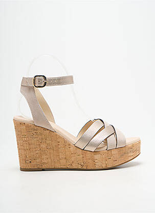 Sandales/nu pieds tissage satiné talon de 7 à 9cm or NERO GIARDINI femme