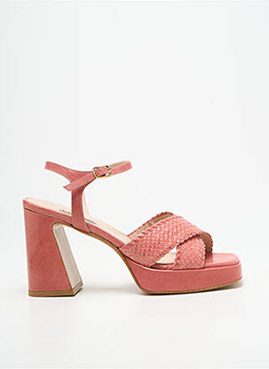 Sandales/nu pieds semi compensé talon de 7 à 9cm rose LARA MAY femme
