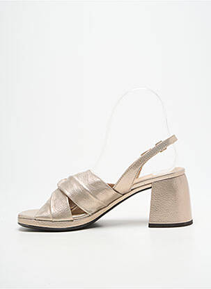 Sandales/nu pieds tissage satiné talon de 7 à 9cm or WONDERS femme