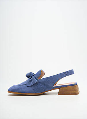 Mocassins nubuck talon plat jusqu'à 3cm bleu WONDERS femme
