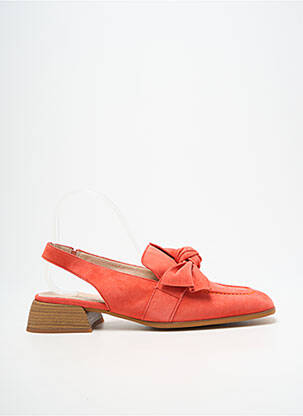 Mocassins nubuck talon plat jusqu'à 3cm orange WONDERS femme