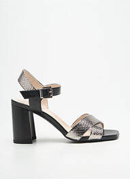 Sandales/nu pieds tissage satiné talon de 7 à 9cm argent NERO GIARDINI femme