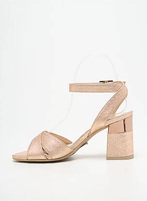 Sandales/nu pieds tissage satiné talon de 7 à 9cm or NERO GIARDINI femme