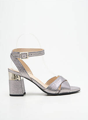 Sandales/nu pieds matière lisse talon de 7 à 9cm argent NERO GIARDINI femme