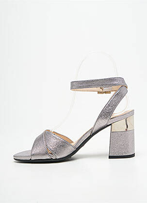 Sandales/nu pieds matière lisse talon de 7 à 9cm argent NERO GIARDINI femme