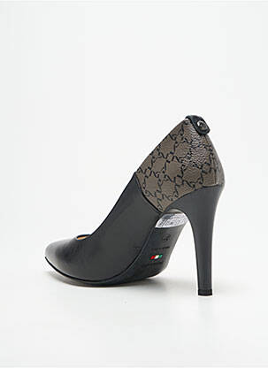 Escarpins tissage satiné talon de 7 à 9cm noir NERO GIARDINI femme