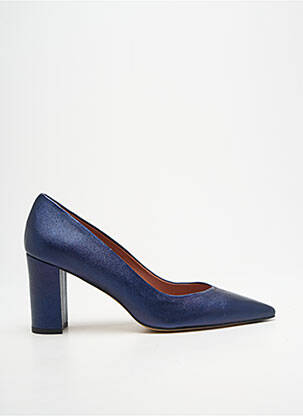 Escarpins tissage satiné talon de 7 à 9cm bleu LES:VENUES femme