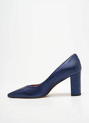 Escarpins tissage satiné talon de 7 à 9cm bleu LES:VENUES femme