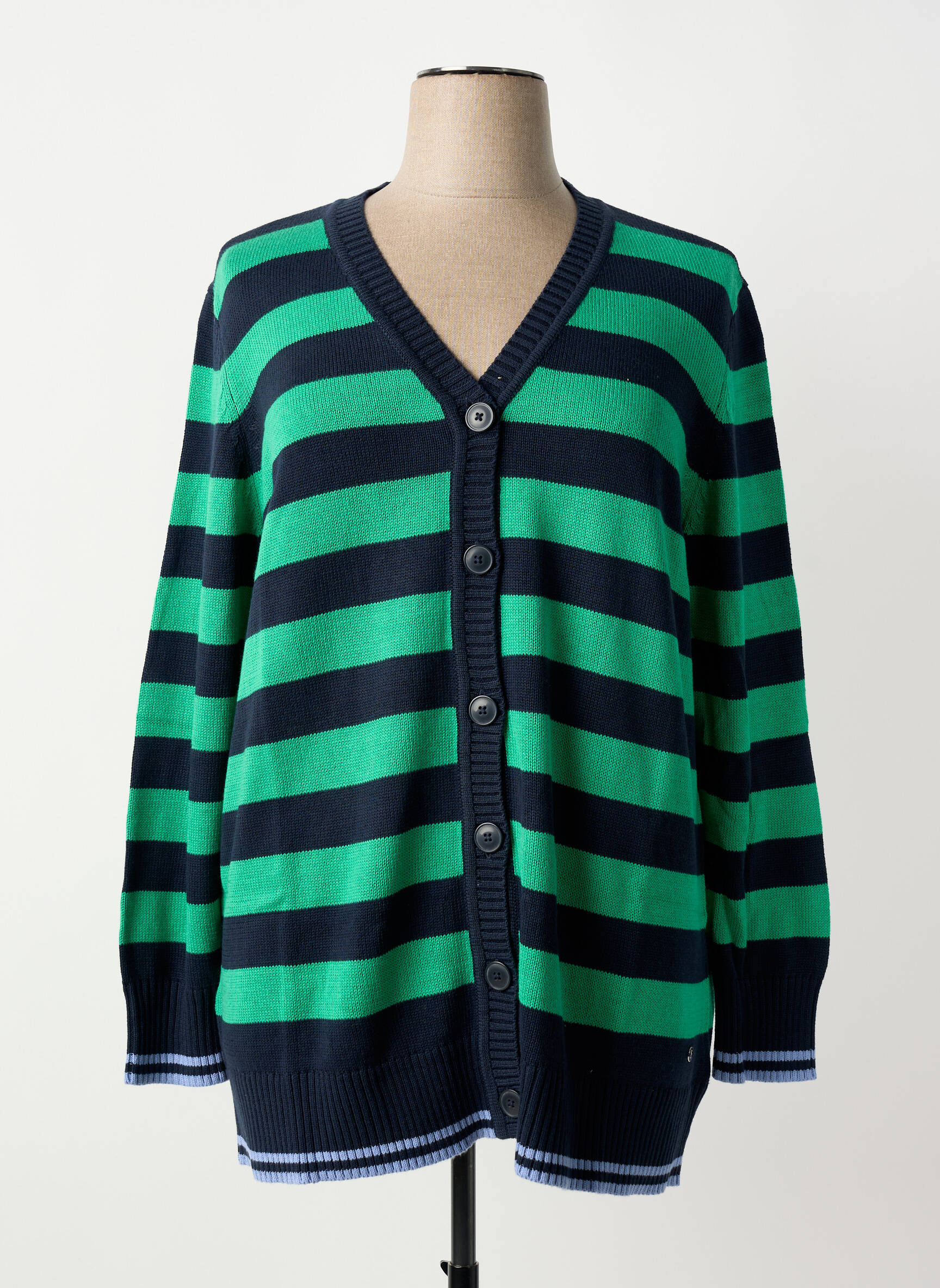 Gilet manches longues fermeture boutonnée sur le devant bleu SHEEGO femme