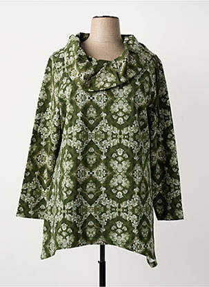 Sweat-shirt stretch manches longues vert SHEEGO femme