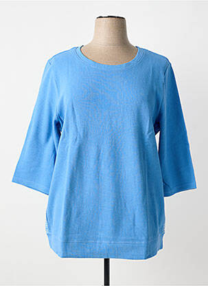 T-shirt coupe droite manches courtes bleu SHEEGO femme