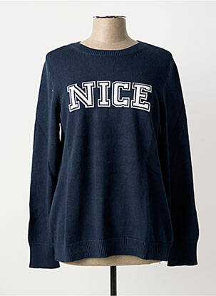 Pull coupe droite manches longues bleu SHEEGO femme