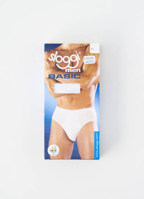 Slip tissage jersey blanc SLOGGI homme