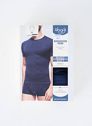 T-shirt stretch manches courtes bleu SLOGGI homme