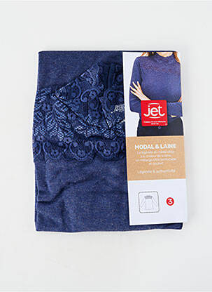 Top/caraco tissage dentelle bleu JET femme